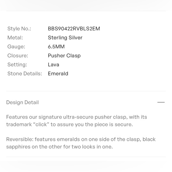 John Hardy REVERSIBLE 6.5mm Icon Silver Bracelet in Emerald & Black Sapphire - Picture 13 of 16